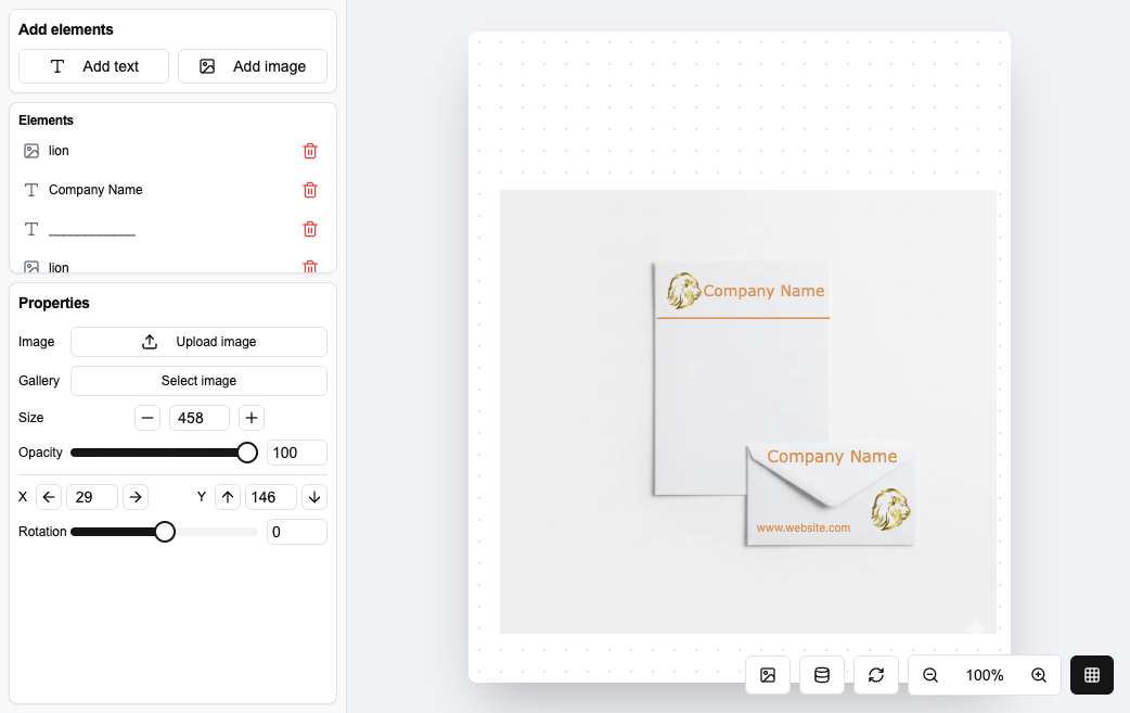 Letterhead customization preview